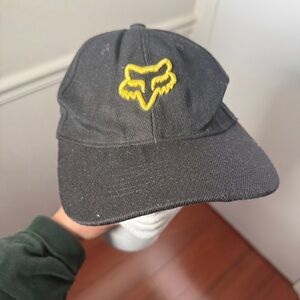 Fox Racing Black Cap with Yellow Logo- Adult